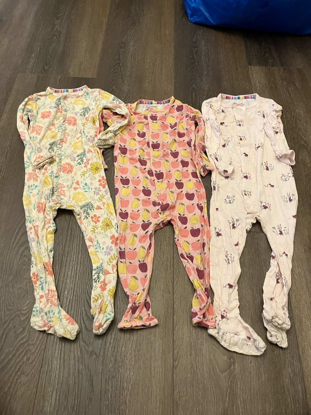Magnetic Me Bindle Pajamas - Pink Floral- Hearts  & Fruit Print 12-18 mo